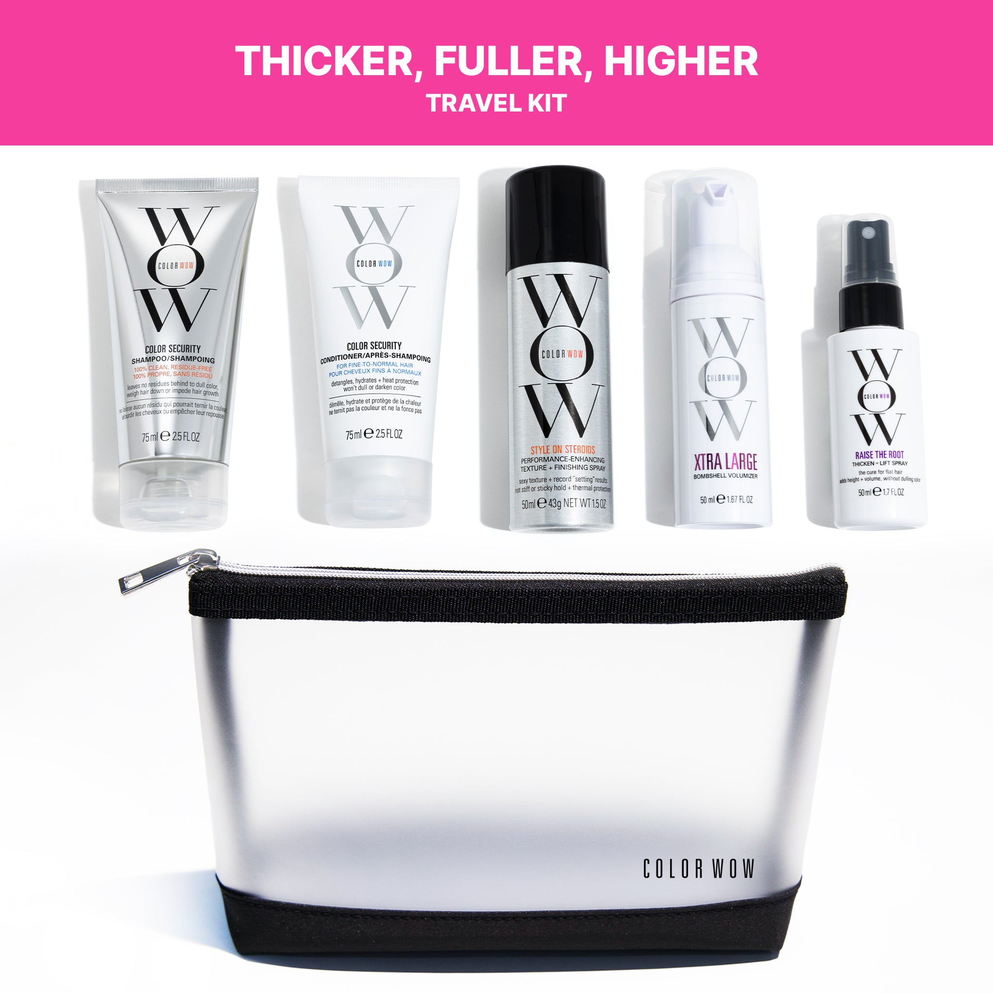Color Wow Thicker Fuller Higher Travel Kit Volumen Reiseset