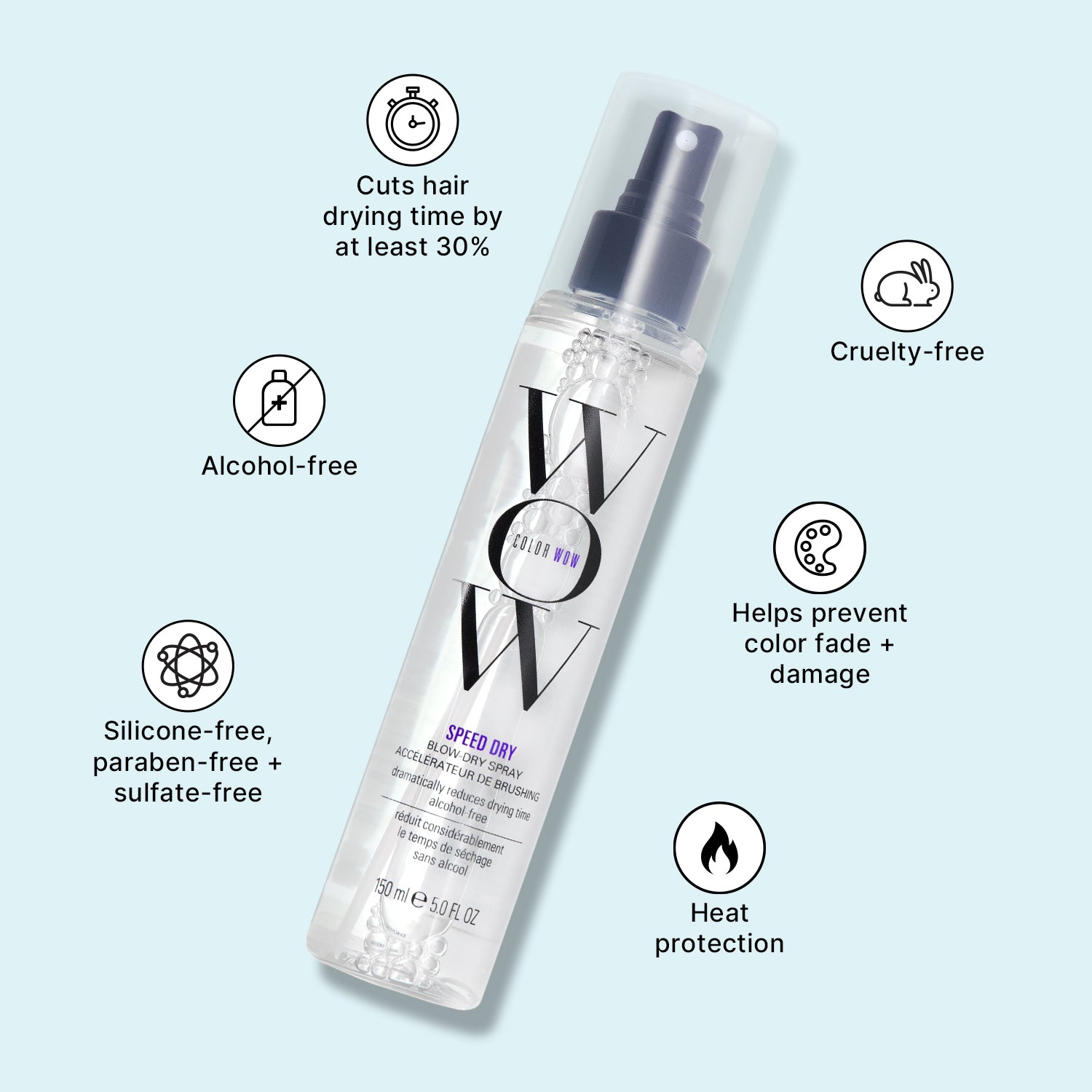 Color Wow Styling Speed Dry Blow-Dry Spray Hitzeschutz 150 ml