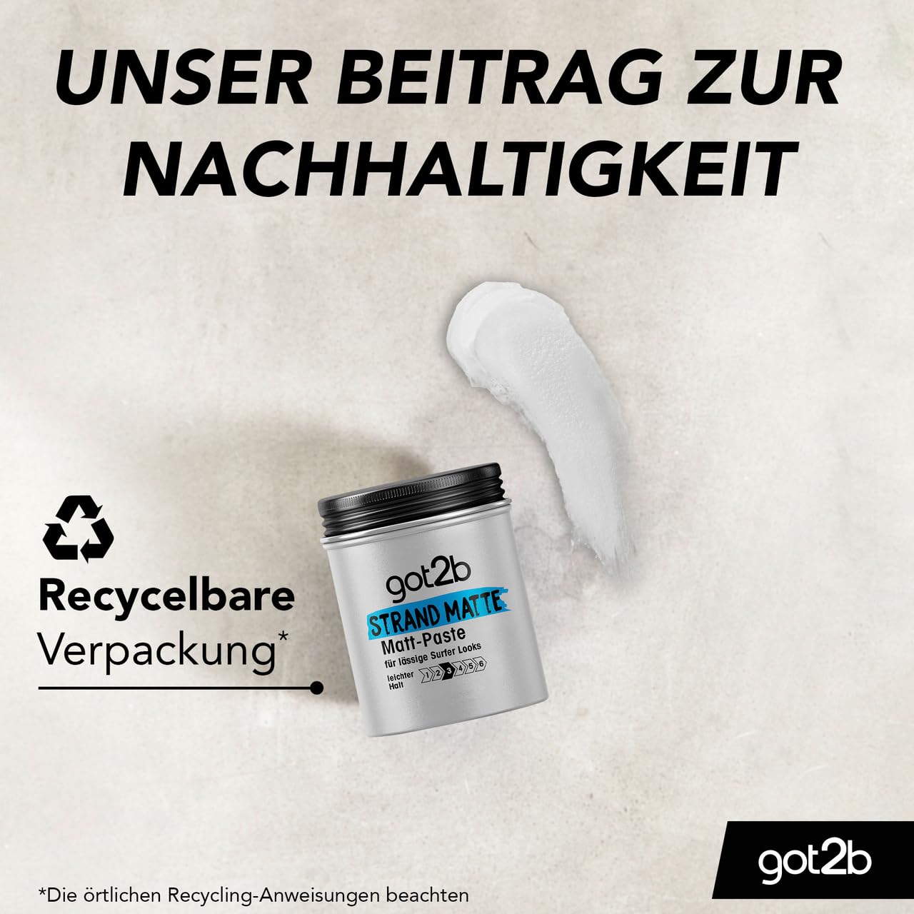 got2b GEL CREME WAX Strand Matte Matt-Paste 117g 6er Pack leicht