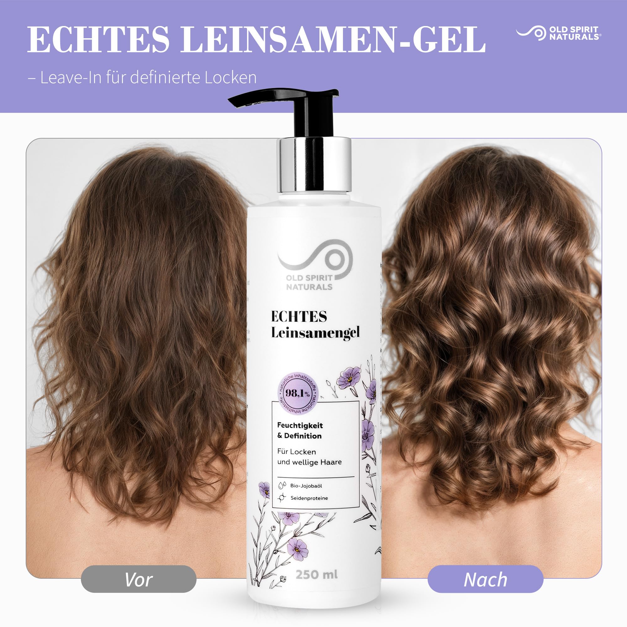 Old Spirit Naturals Leinsamengel Locken 250 ml unparfümiert