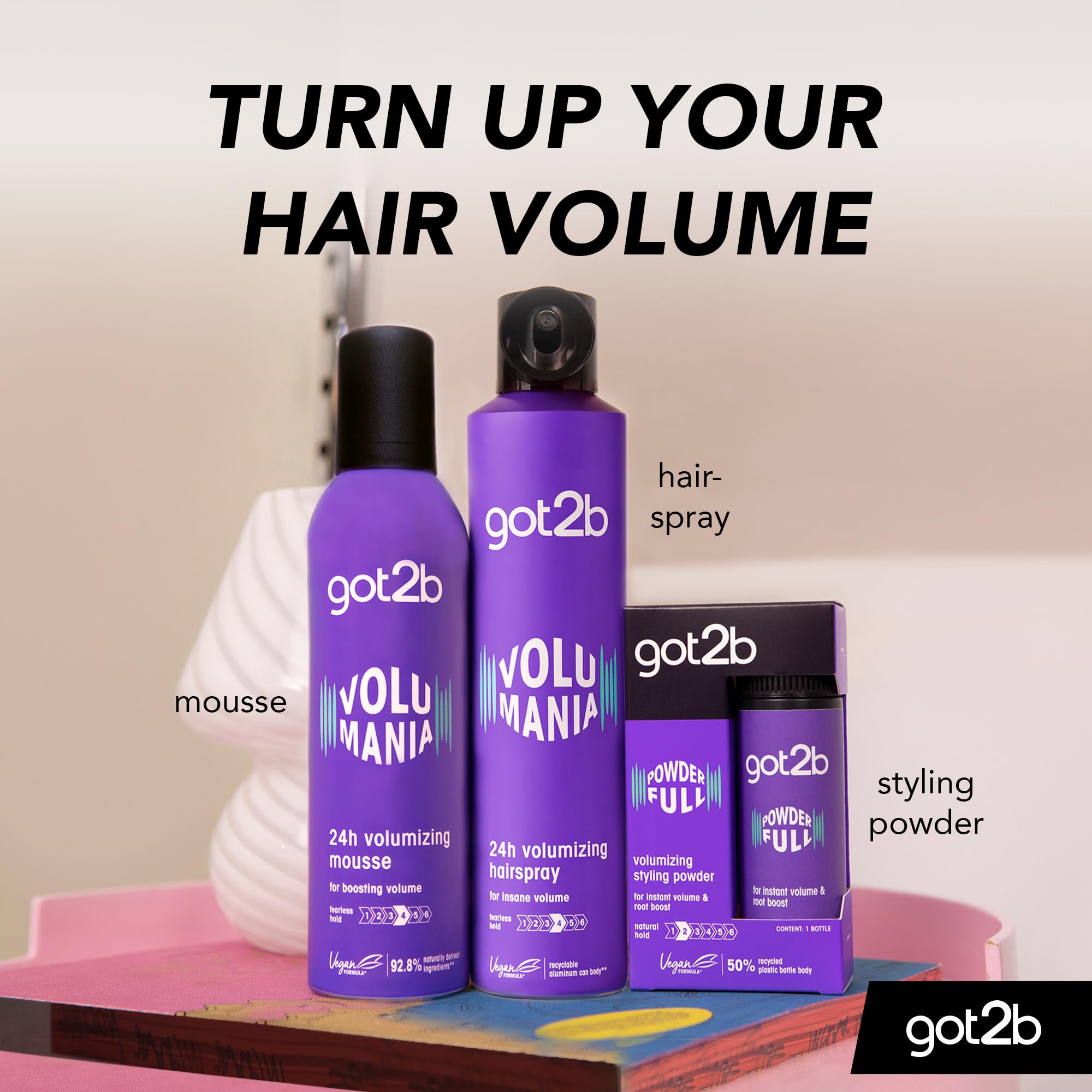 got2b Volumania Volumen-Haarspray 300ml Halt 4 vegan Volumen