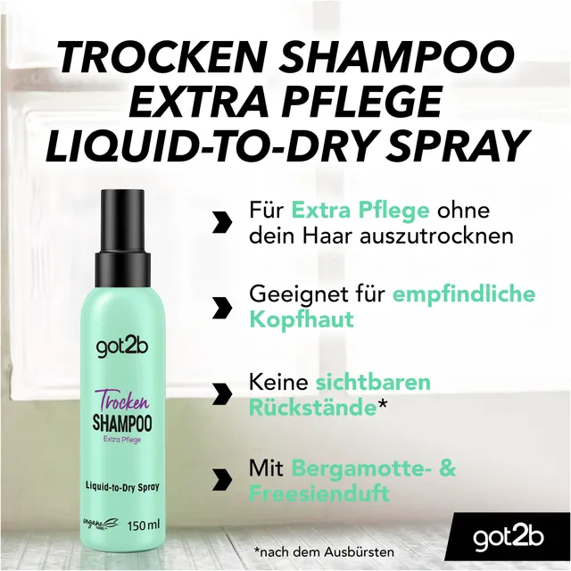 got2b Extra Pflege Trockenshampoo Spray 2x150 ml fruchtig-floral