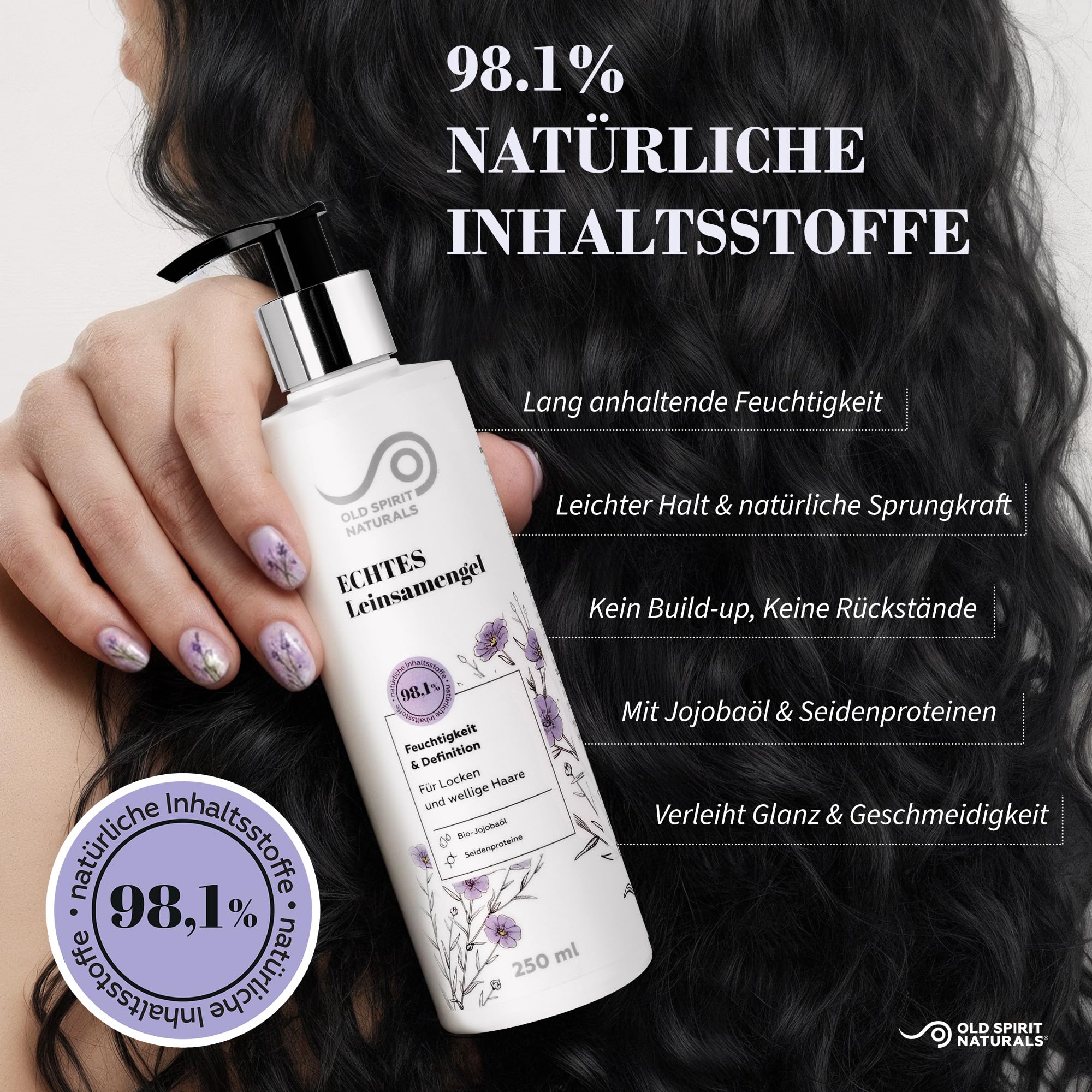 Old Spirit Naturals Leinsamengel Locken 250 ml unparfümiert