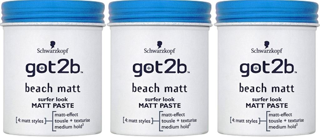 got2b Strand Matte Matt-Paste leichter Halt 3x 100 ml