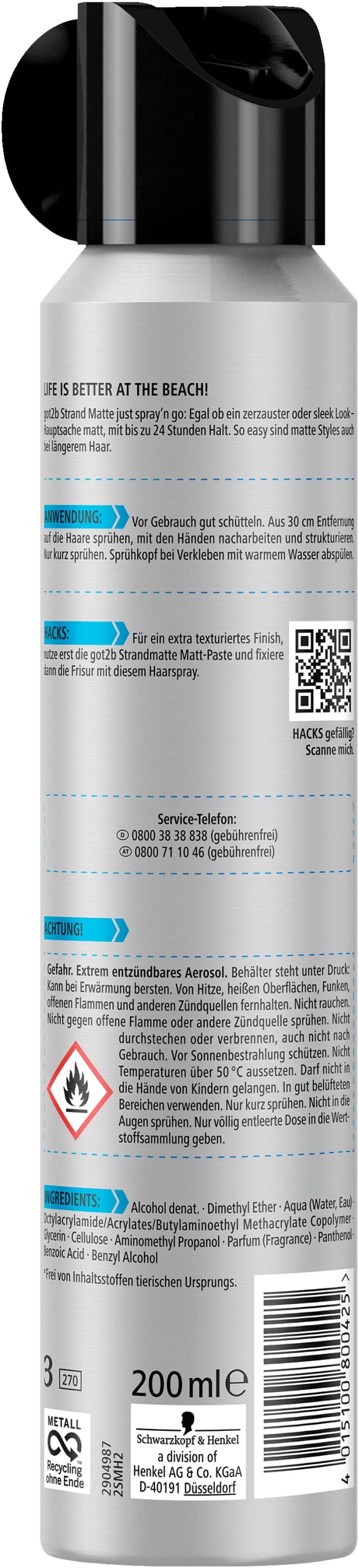 got2b Strand Matte Haarspray matt 100 ml 24h Halt