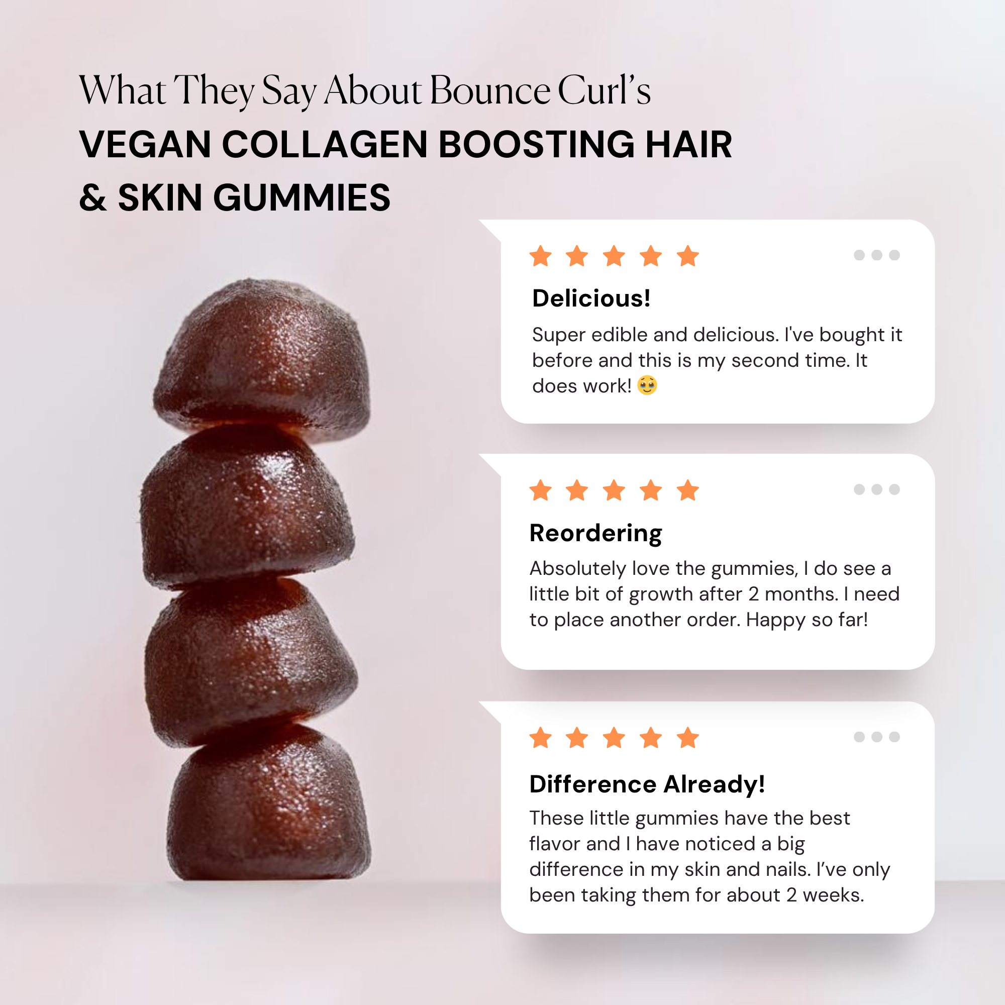 Bounce Curl Collagen Gummies Erdbeere vegan Haar Haut