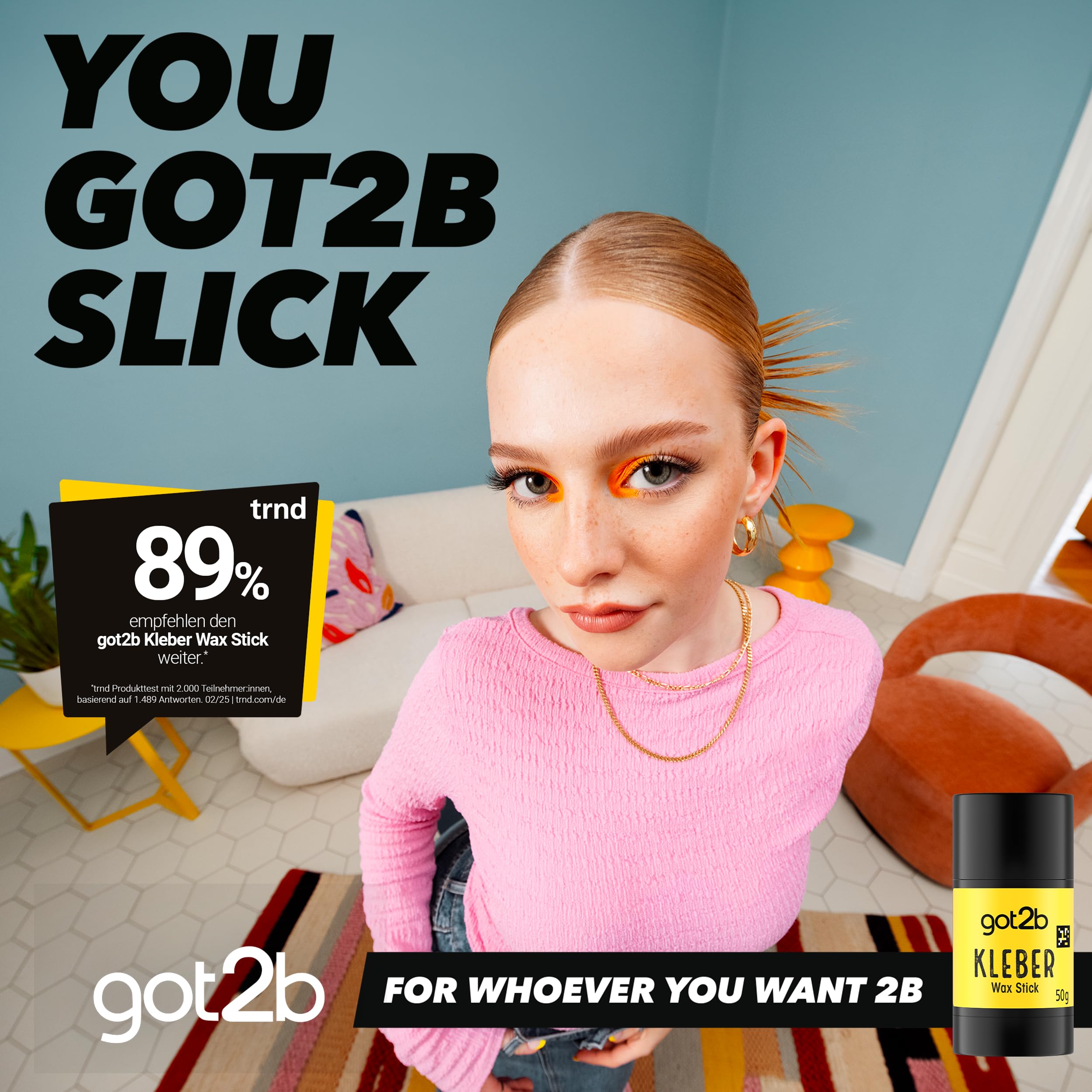 got2b Kleber Wax Stick Haarwachs 50 g Sleek Look