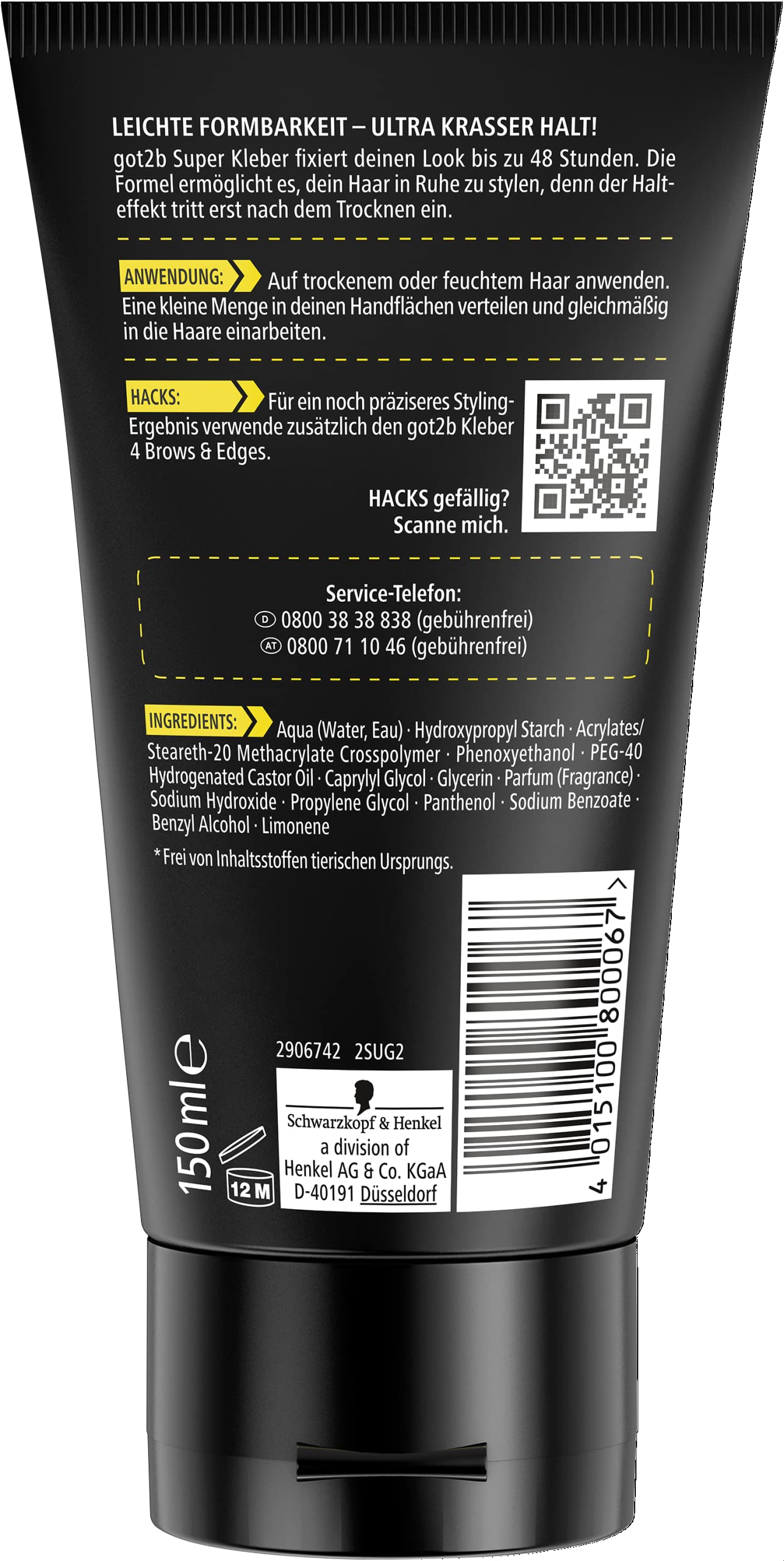 got2b Kleber Haar Gel Halt 6 Styling Gel 150 ml wasserfest