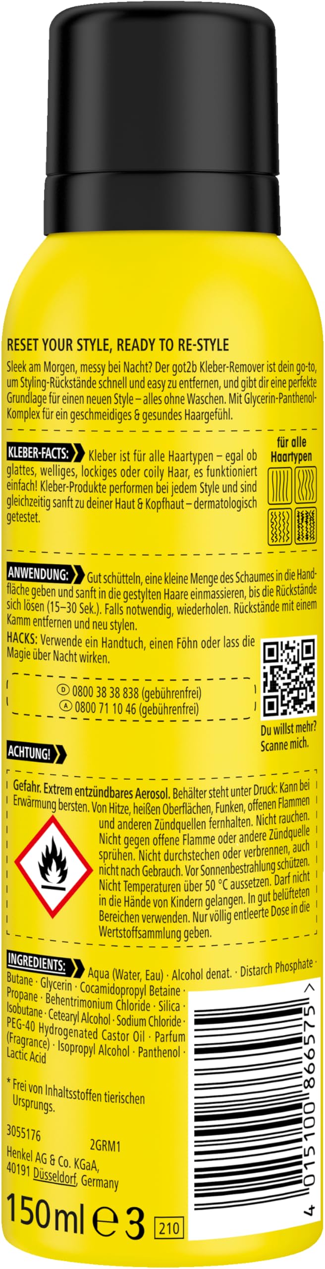 got2b MOUSSE Kleber-Remover Styling-Schaum 150ml vegan