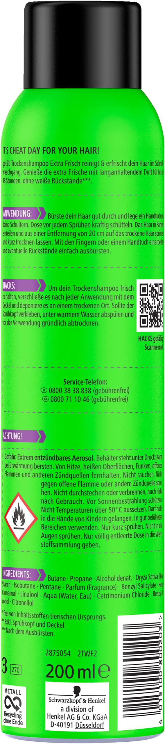 got2b Trockenwäsche Extra Frisch Trockenshampoo 200 ml