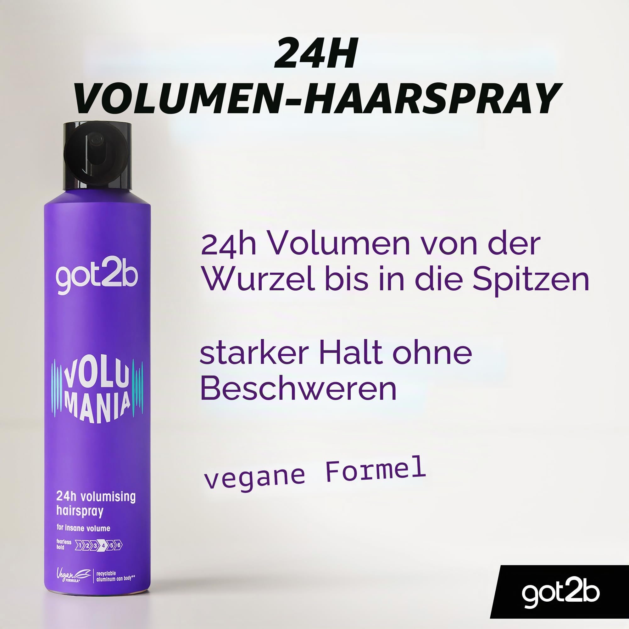 got2b Volumania Volumen-Haarspray 300ml Halt 4 vegan Volumen