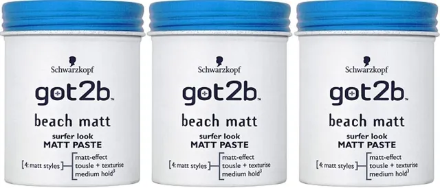 got2b Strand Matte Matt-Paste leichter Halt 3x 100 ml
