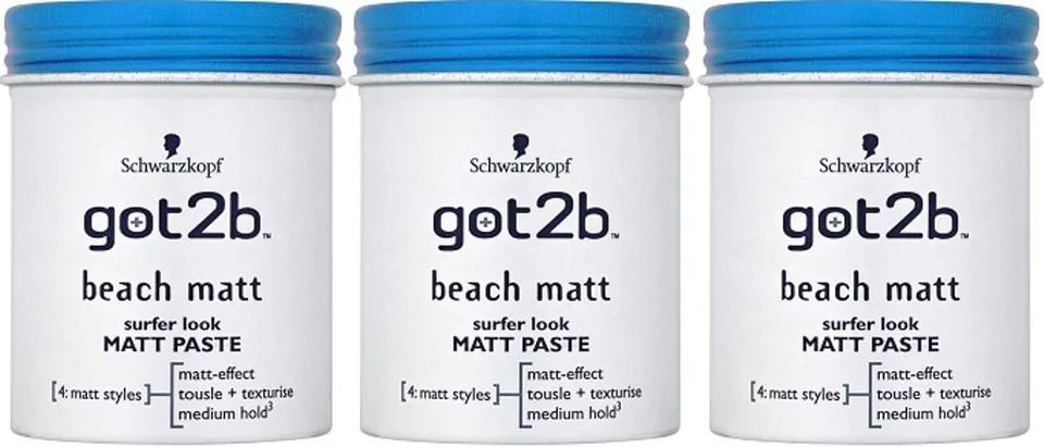 got2b Strand Matte Matt-Paste leichter Halt 3x 100 ml