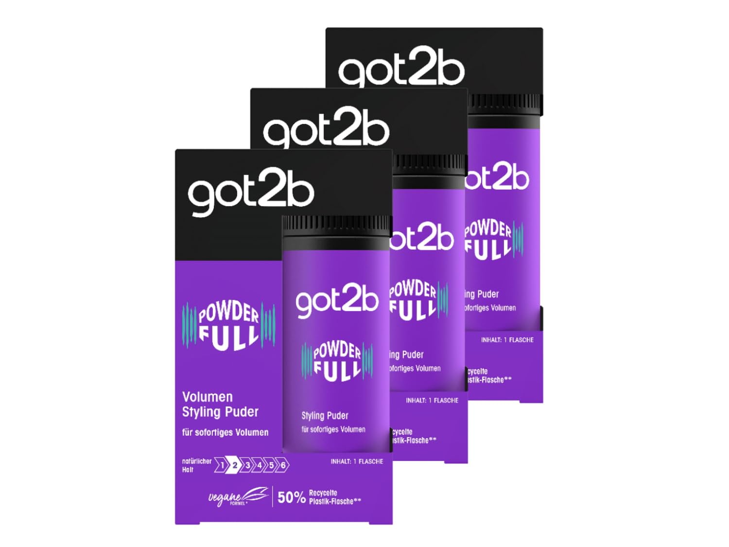 got2b Powderfull Volumenpuder 3x 10 g Ansatz-Volumen