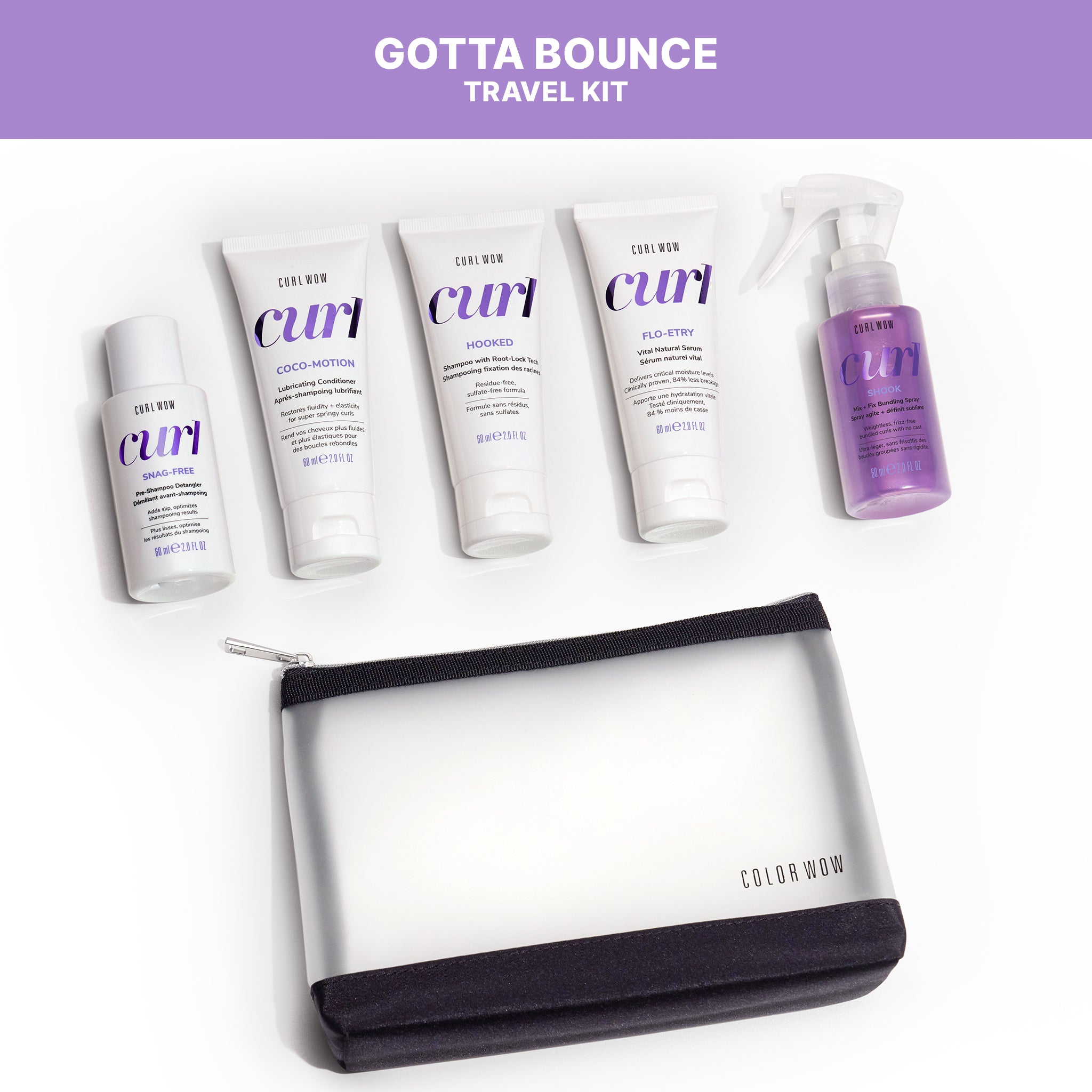 Color Wow Gotta Bounce Travel Kit Locken Set 5-teilig Reise