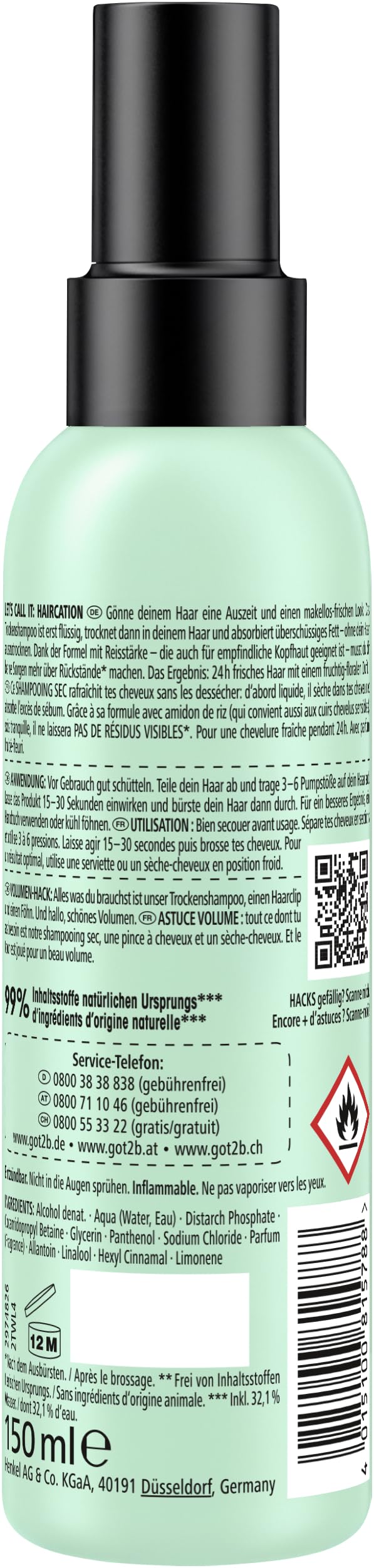 got2b Extra Pflege Trockenshampoo Spray 2x150 ml fruchtig-floral