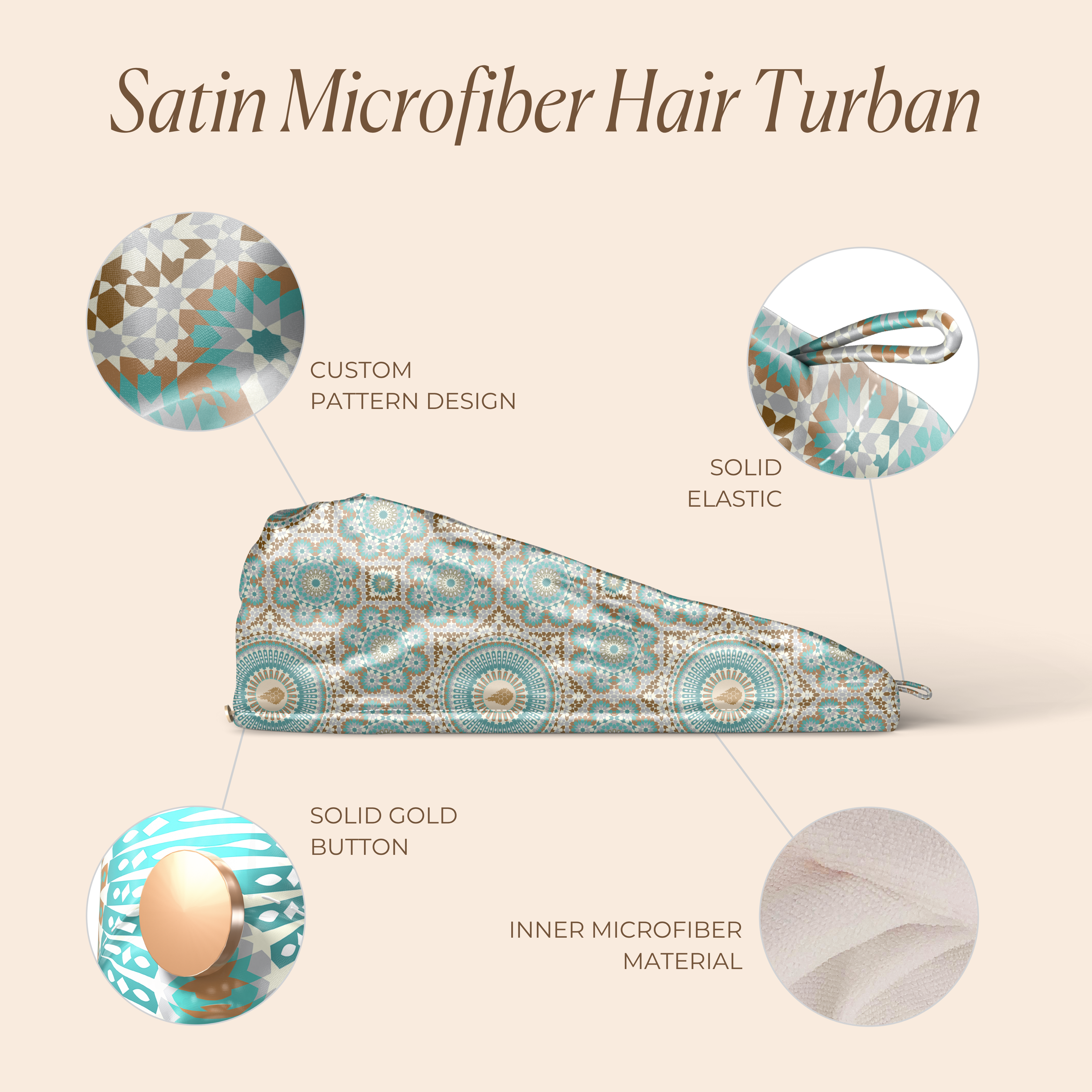 Bounce Curl Satin Microfiber Turban Haarturban