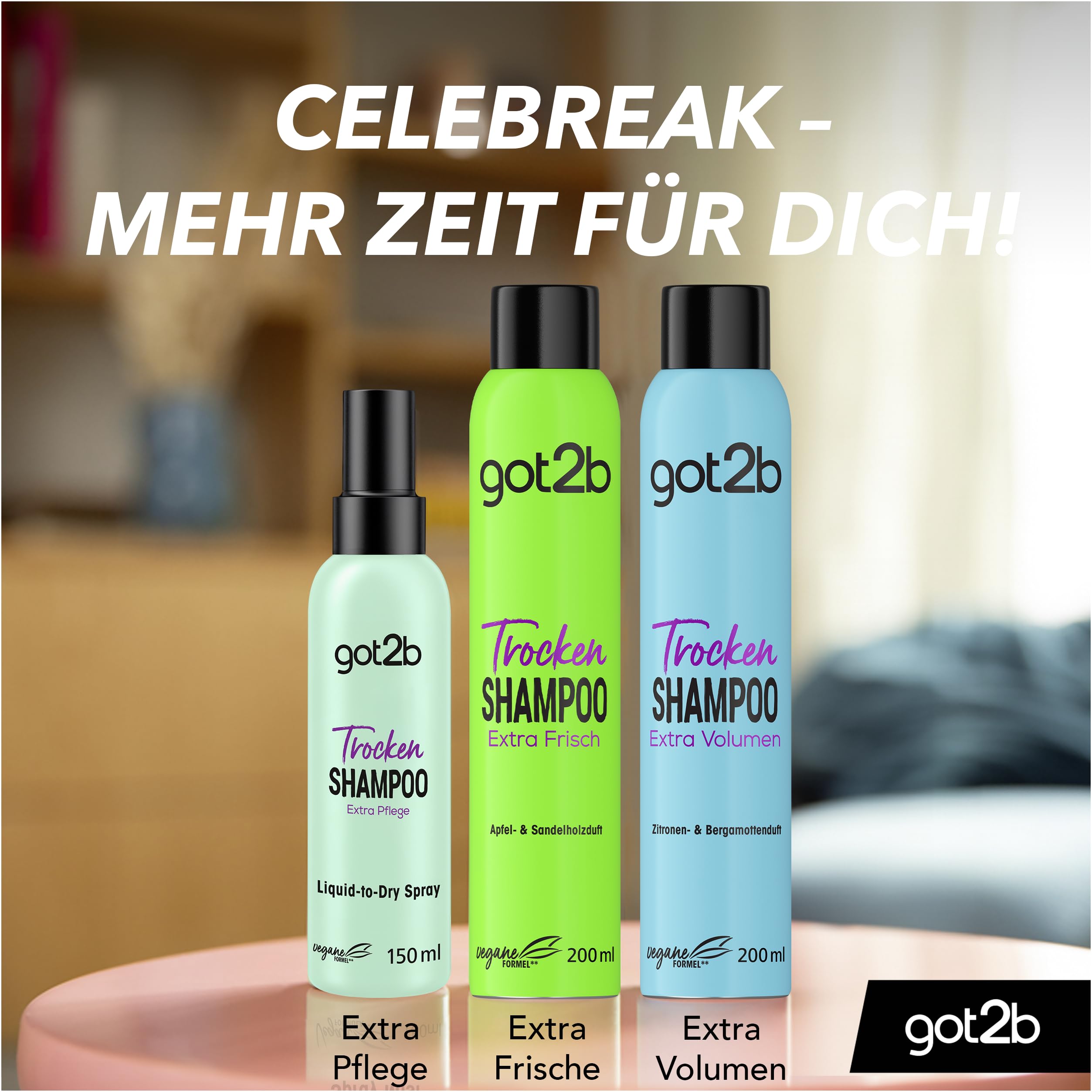 got2b Extra Pflege Trockenshampoo Spray 2x150 ml fruchtig-floral