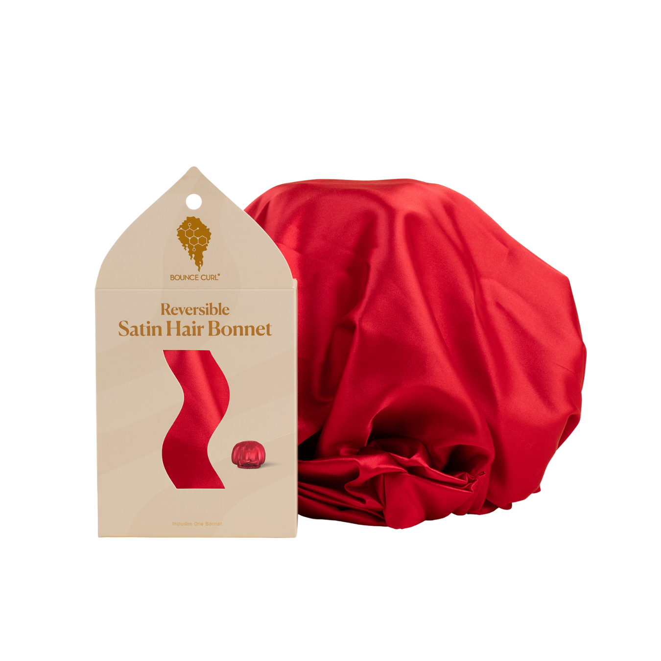 Bounce Curl Satin Hair Bonnet Schlafhaube für Locken verstellbar