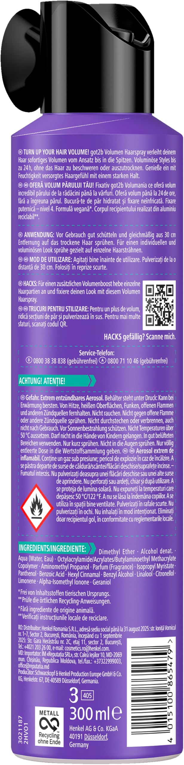 got2b Volumina Halt 4 Haarspray 300 ml Volumen-Boost