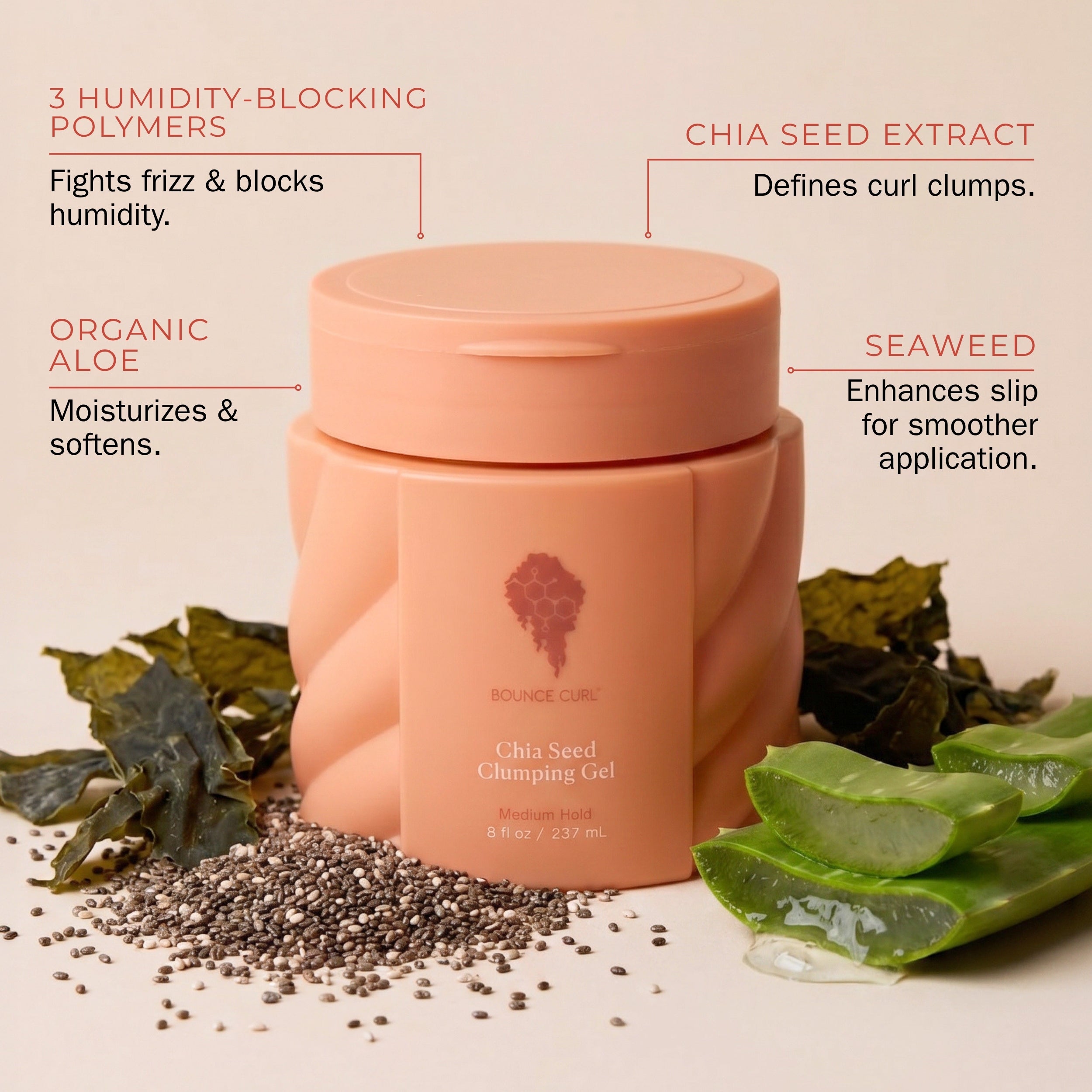 Bounce Curl Stylers Chia Seed Clumping Gel Lockengel mittl. Halt