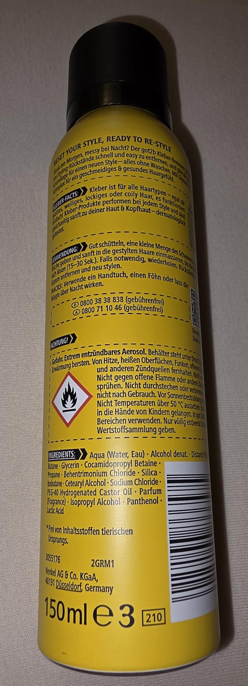got2b MOUSSE Kleber-Remover Styling-Schaum 150ml vegan